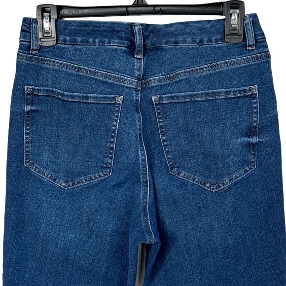 Express Medium (6/9/10) Skinny Jeans Hi-Rise Pockets Zip-Fly Stretch Blue Womens - Picture 5 of 9